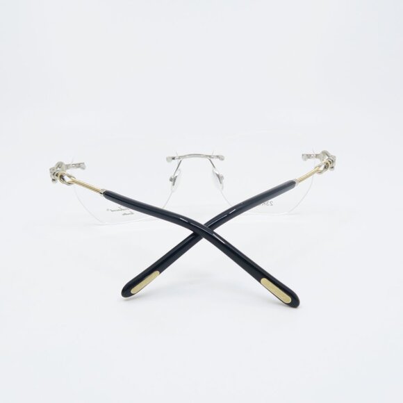 Paul Vosheront PV631 C2 23K Gold Plated Rimless, Silver, New Eyeglasses.